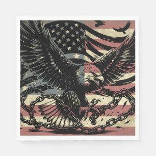 Servilleta De Papel Bandera Americana Águila Calva Patriótica 