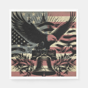 Servilleta De Papel Bandera Americana Águila Calva Patriótica