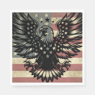 Servilleta De Papel Bandera Americana Águila Calva Patriótica 