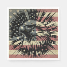 Bandera Americana Águila Calva Patriótica