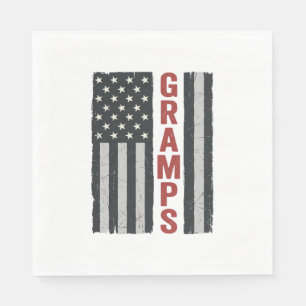 Servilleta De Papel Bandera Americana de Abuelo Vintage Vector Patriót