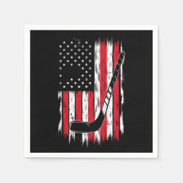 Servilleta De Papel Bandera Americana De Hockey Deportes Retro Vintage