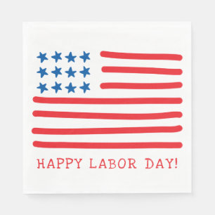 Servilleta De Papel Bandera americana dibujada mano feliz del Día del