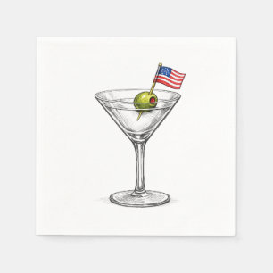 Servilleta De Papel Bandera Americana en un Martini