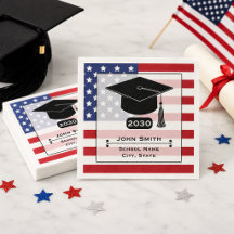 Bandera Americana Gorra Negra Año de Graduación 