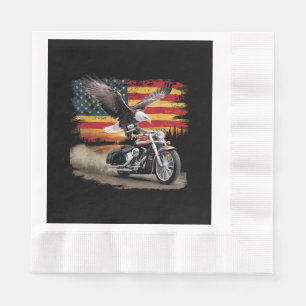 Servilleta De Papel Bandera Americana Motocicleta Tshirt Estados Unido