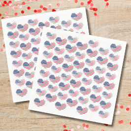 Servilleta De Papel Bandera Americana Patriótica Estrellas y Franjas