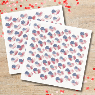 Servilleta De Papel Bandera Americana Patriótica Estrellas y Franjas