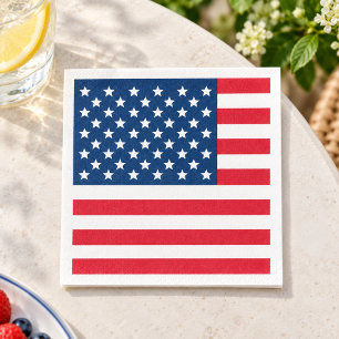 Servilleta De Papel Bandera Americana Rojo Blanco Azul EE. UU. Estrell