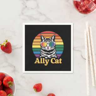 Servilleta De Papel Bandera arcoiris LGBTQ de Ally Cat
