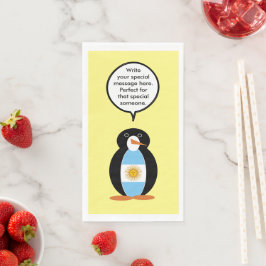 Servilleta De Papel Bandera Argentina Pingüino Personalizado Hablando 