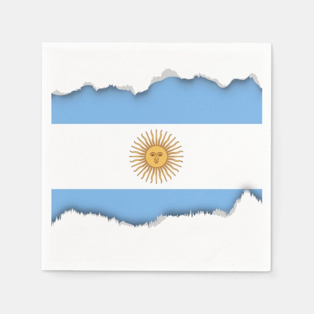 Servilleta De Papel Bandera argentina tradicional (Anverso)