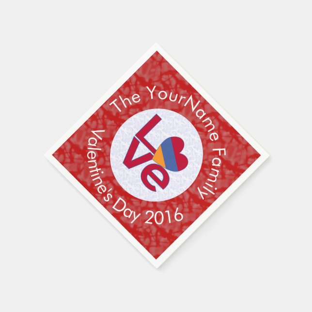 Servilleta De Papel Bandera armenia amor rojo (Borde)