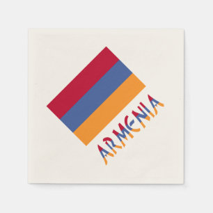 Servilleta De Papel Bandera armenia y Armenia en colores de bandera
