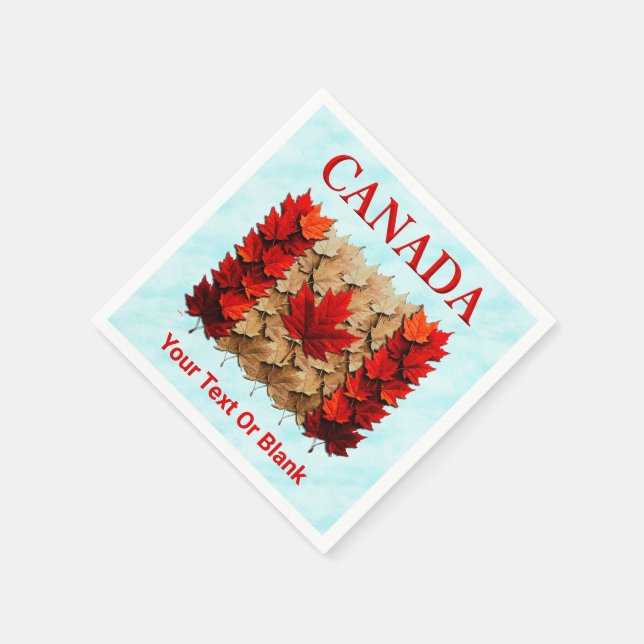 Servilleta De Papel Bandera canadiense de la hoja de arce de otoño (Borde)
