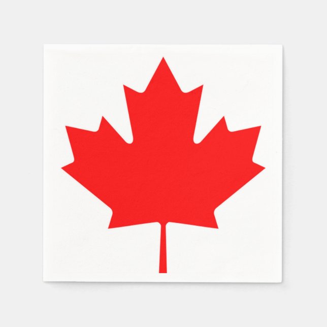 Servilleta De Papel Bandera canadiense de pañales de hojas de arce roj (Anverso)