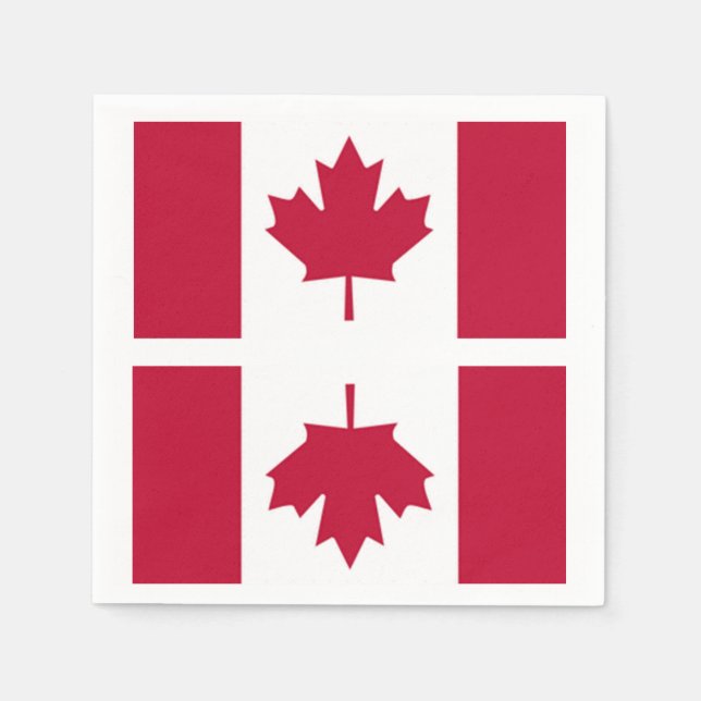 Servilleta De Papel Bandera canadiense Napkin (Anverso)
