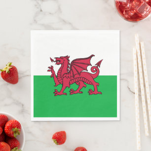 Servilleta De Papel Bandera celta del dragón rojo de Gales y galeses