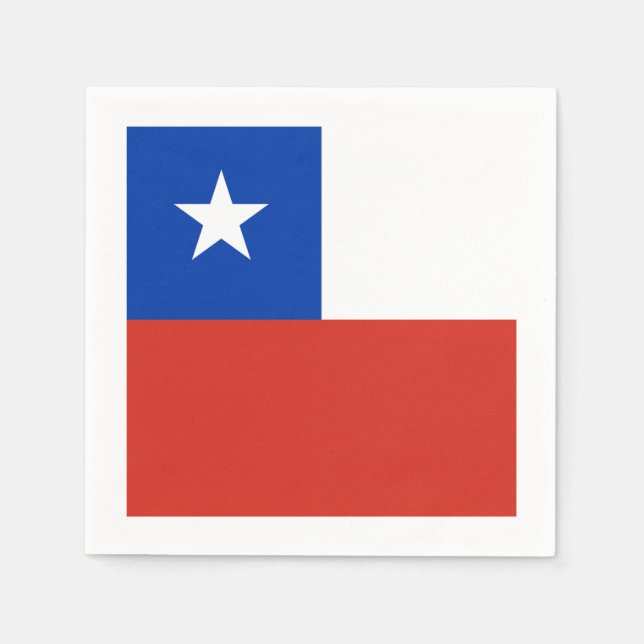 Servilleta De Papel Bandera: Chile (Anverso)