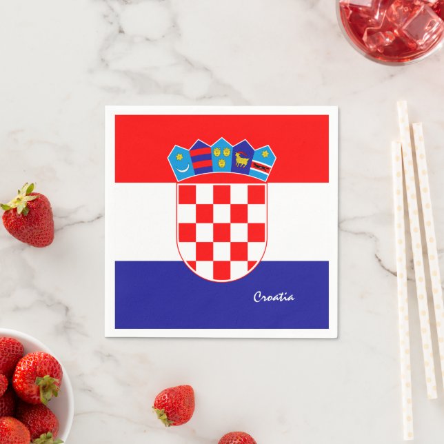 Servilleta De Papel Bandera croata y moda de fiesta de Croacia / depor (In situ)