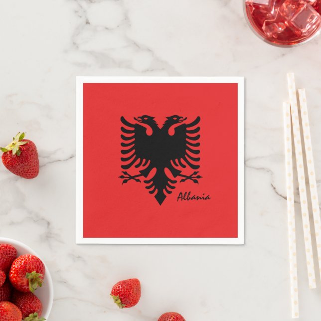 Servilleta De Papel bandera de Albania y moda de fiesta de Albania / d (In situ)