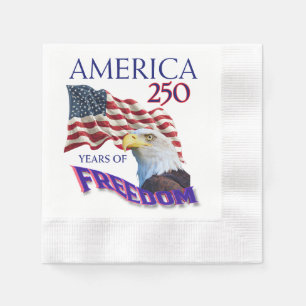 Servilleta De Papel Bandera de América 250 Años de Libertad con Águila