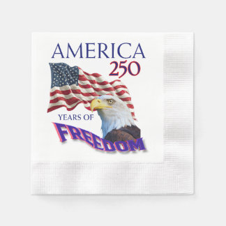 Servilleta De Papel Bandera de América 250 Años de Libertad con Águila