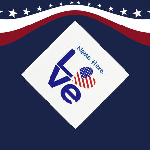 Servilleta De Papel Bandera de amor de Estados Unidos en cóctel Fiesta