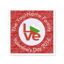 Bandera de amor roja búlgara personalizada