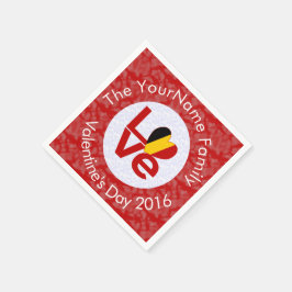 Servilleta De Papel Bandera de AMOR roja de Bélgica personalizada