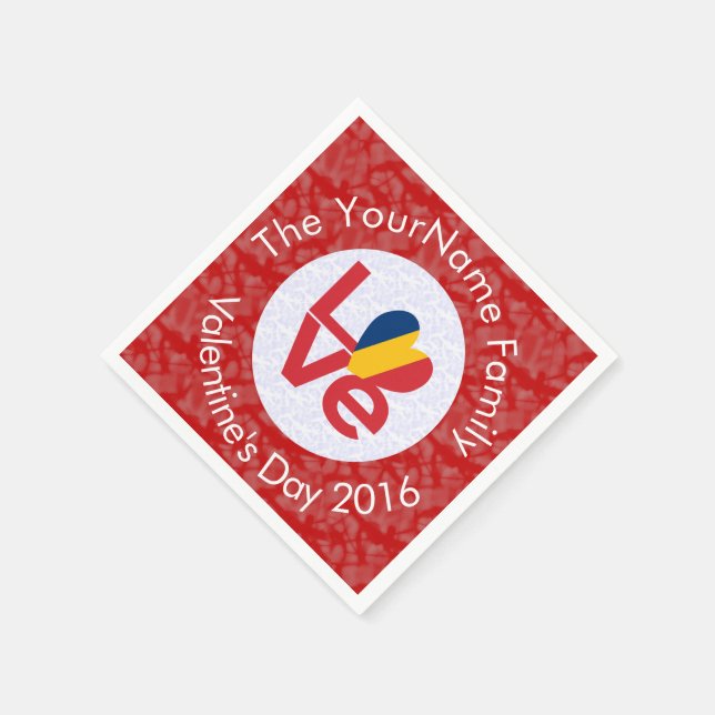 Servilleta De Papel Bandera de amor roja de Chad personalizada (Borde)