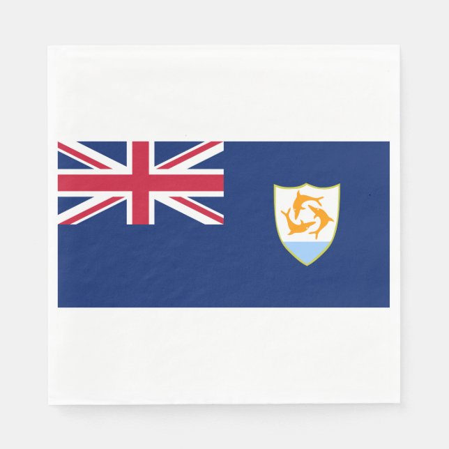 Servilleta De Papel Bandera de Anguila (Caribe) (Anverso)