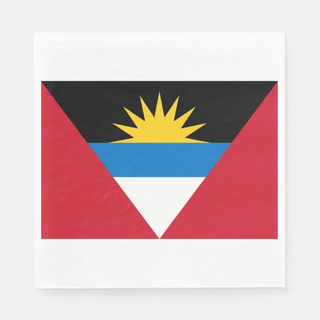 Servilleta De Papel Bandera de Antigua y Barbuda (Anverso)