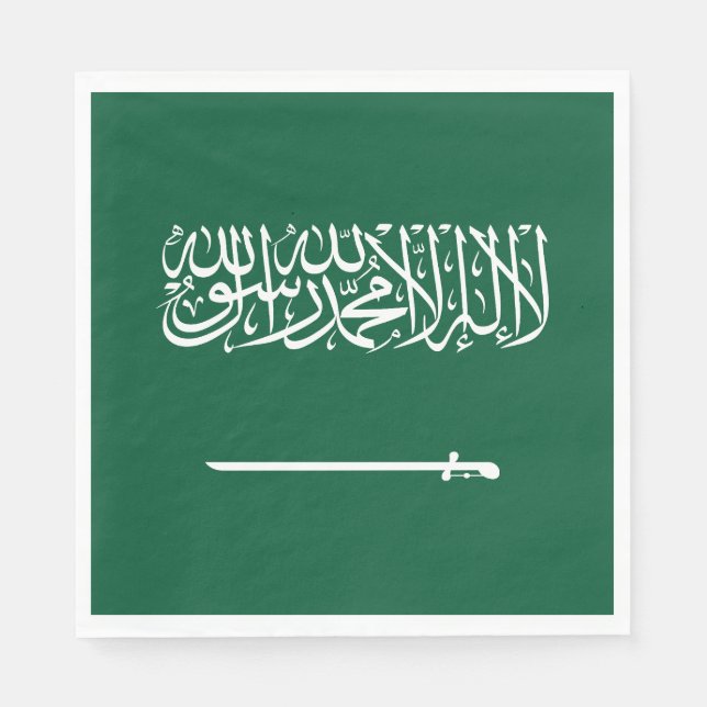 Servilleta De Papel Bandera de Arabia Saudita (Anverso)