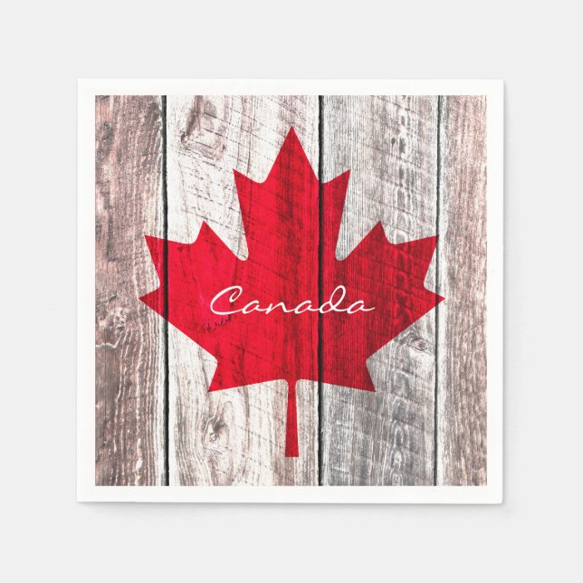 Servilleta De Papel Bandera de arce rojo canadiense (Anverso)