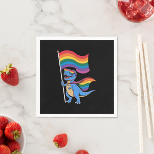 Servilleta De Papel Bandera de arcoíris LGBT Orgullo Gay Dinosaurio 