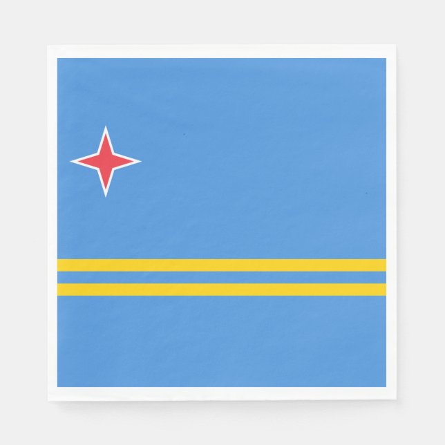 Servilleta De Papel Bandera de Aruba (Anverso)
