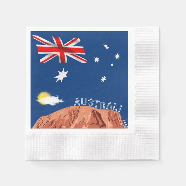 Servilleta De Papel Bandera de Australia      (Anverso)