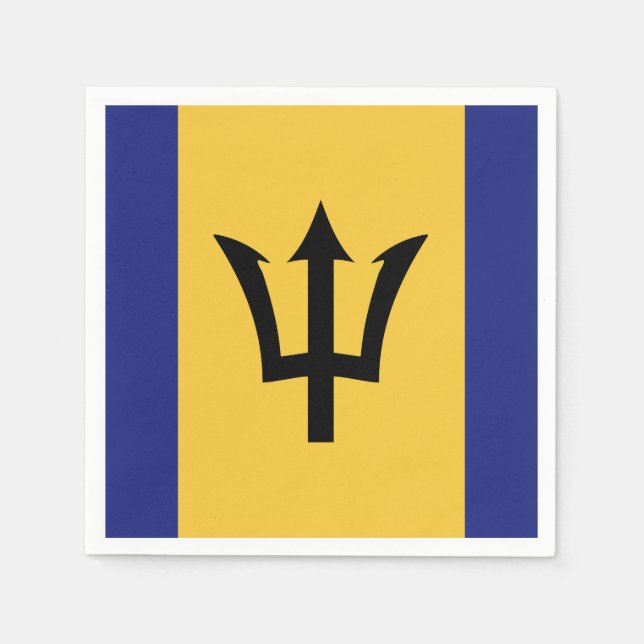 Servilleta De Papel Bandera de Barbados (Anverso)