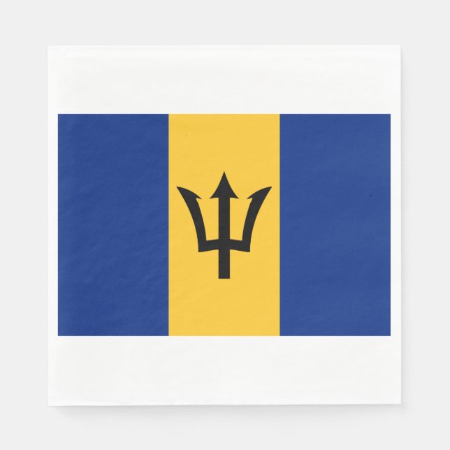 Servilleta De Papel Bandera de Barbados (Barbados) (Bajan) (Anverso)