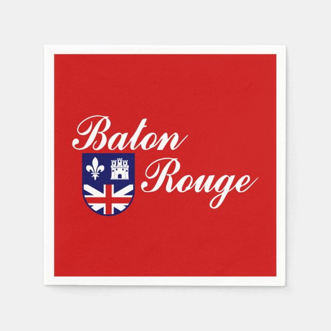 Servilleta De Papel Bandera de Baton Rouge, servilletas de Luisiana (Anverso)