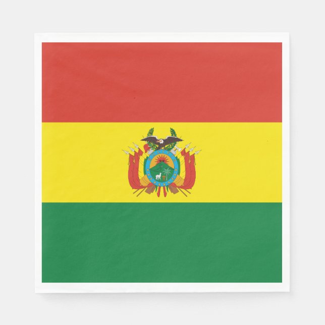Servilleta De Papel Bandera de Bolivia Patriótica (Anverso)