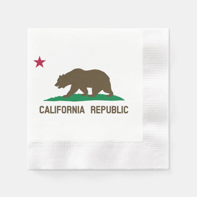 Servilleta De Papel Bandera de California (Anverso)