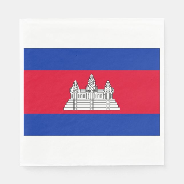 Servilleta De Papel Bandera de Camboya (Anverso)