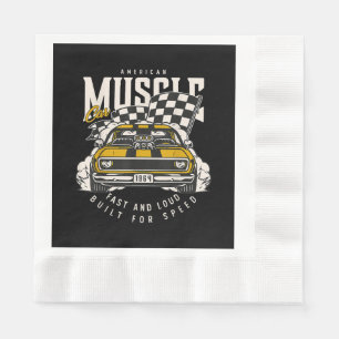 Servilleta De Papel Bandera de Carreras de vagones músculos estadounid