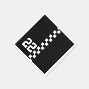 Servilleta De Papel Bandera De Carreras Personalizada Negra Y Blanca