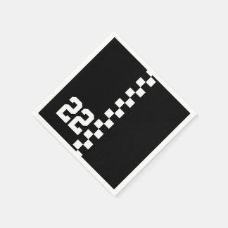 Servilleta De Papel Bandera De Carreras Personalizada Negra Y Blanca