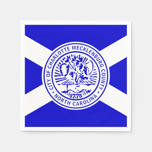 Servilleta De Papel Bandera de Charlotte, Carolina del Norte (Anverso)