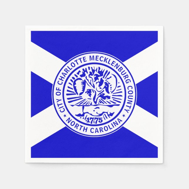 Servilleta De Papel Bandera de Charlotte (Carolina del Norte) (Anverso)