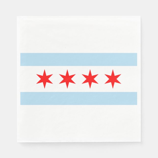 Servilleta De Papel Bandera de Chicago (Illinois) (Anverso)